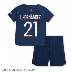 Paris Saint-Germain Lucas Hernandez #21 Kotipaita Lapsille 2023-24 Lyhythihainen (+ shortsit)